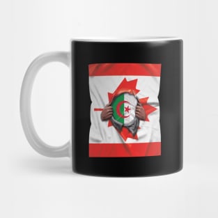 Algeria Flag Canadian Flag Ripped - Gift for Algerian From Algeria Mug